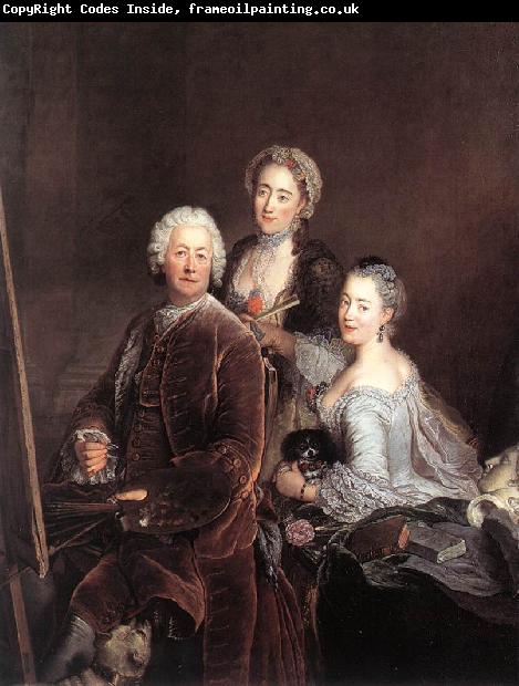PESNE, Antoine Self-portrait with Daughters sg